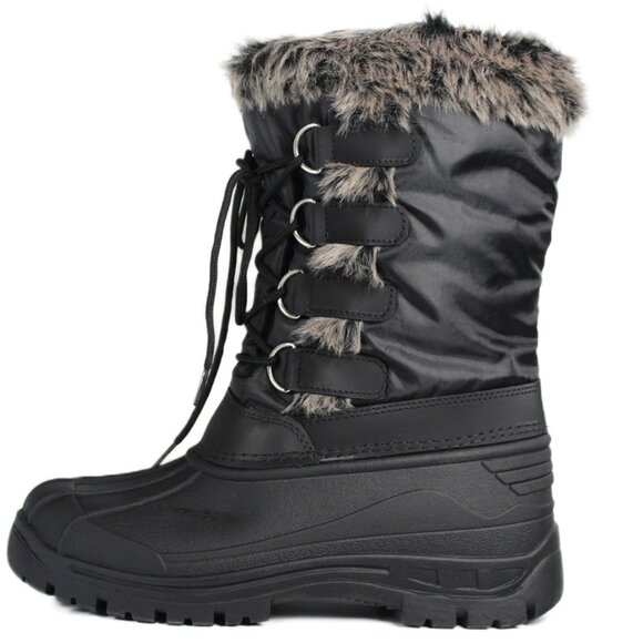 Women's Mid Calf Snow Boots Faux Fur Lined Winter Shoes Gift - Picture 4 of 5